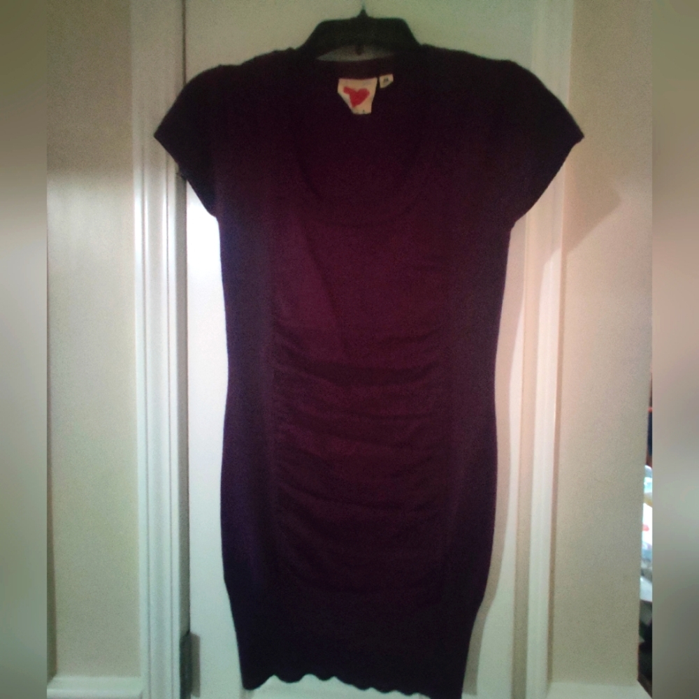 Ruched Sweater Mini Dress Size M